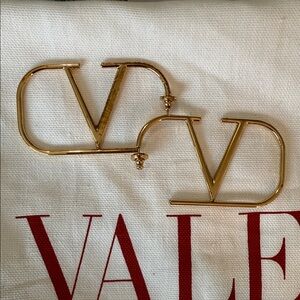 Valentino Gold Initial Earrings